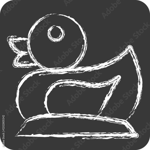 Icon Duck. related to Kindergarten symbol. chalk Style. design editable