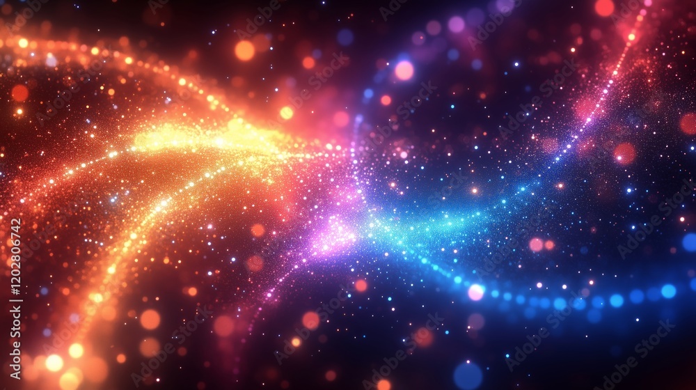 Obraz premium Vibrant Cosmic Light Display with Dynamic Energy Patterns