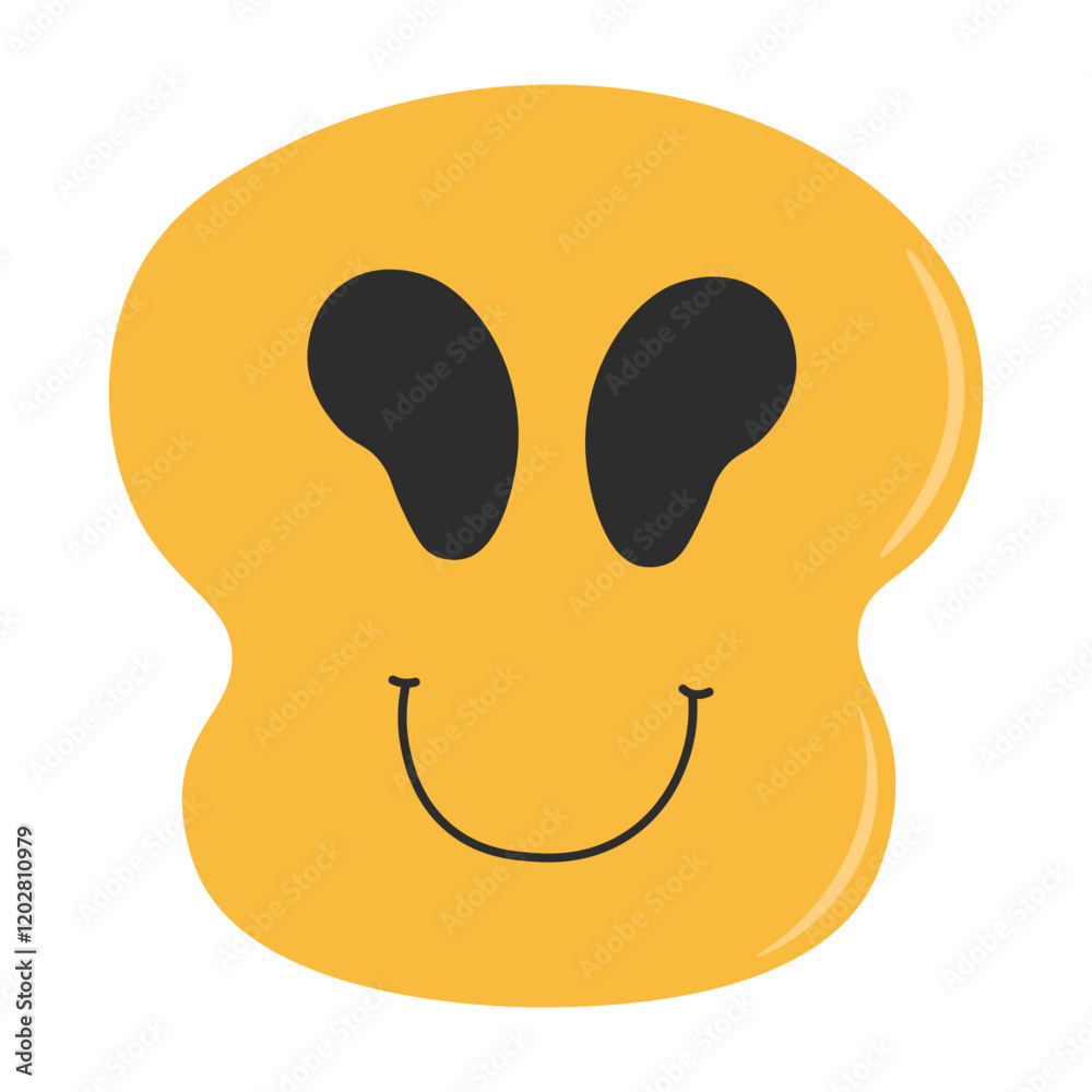Psychedelic Melting Emoji. Flat Cartoon Vector Illustration Psychedelic Melting Emoji. Flat Cartoon Vector Illustration