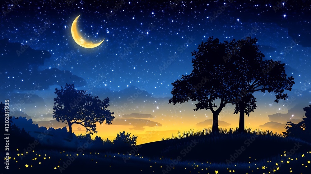 a moon over a mountain range a moon over a mountain range