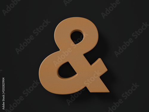 Perforated leather ampersand symbol