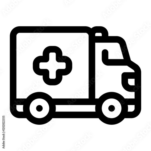 Ambulance Line Icon. Single icon, line vector icon