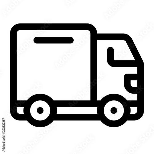 Box Truck Line Icon. Single icon, line vector icon