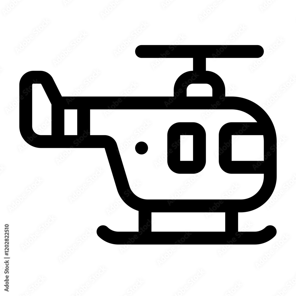 Helicopter Line Icon. Single icon, line vector icon Helicopter Line Icon. Single icon, line vector icon