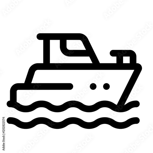 Speed Boat Line Icon. Single icon, line vector icon