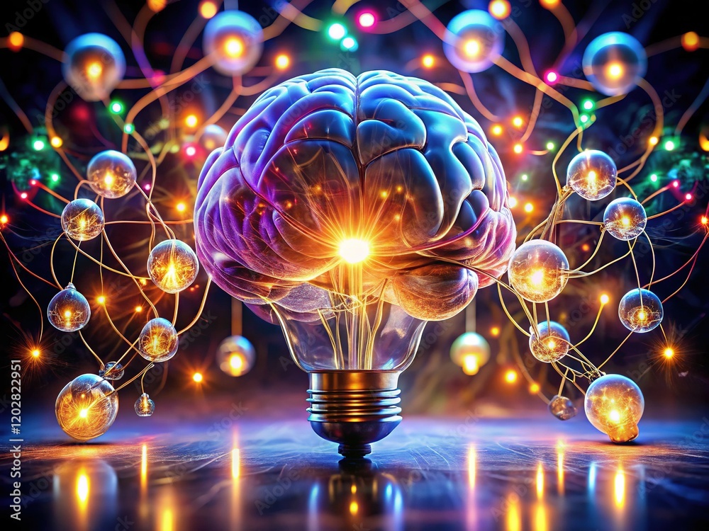 Brainlight bulbs, long exposure art, abstract neuroscience. Brainlight bulbs, long exposure art, abstract neuroscience.