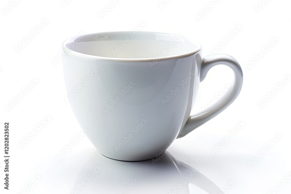 Clean, minimalist studio shot of a white cup. Easy cutout, isolated on white, perfect for product photography. Low light. Clean, minimalist studio shot of a white cup. Easy cutout, isolated on white, perfect for product photography. Low light.