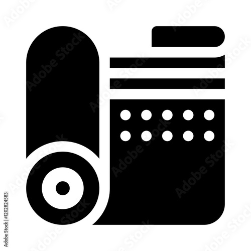 Yoga mat glyph icon