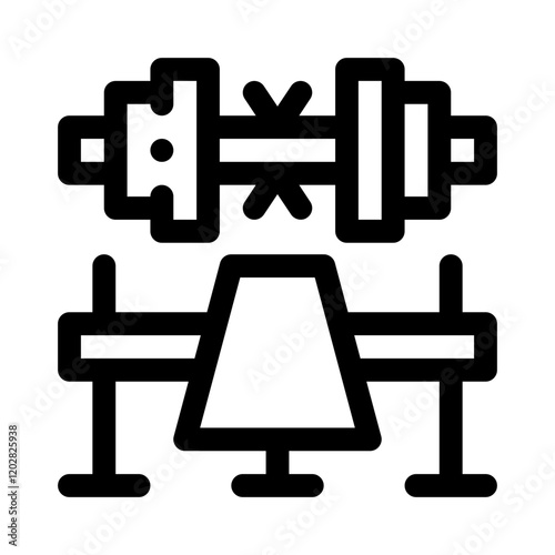 Bench Press line icon