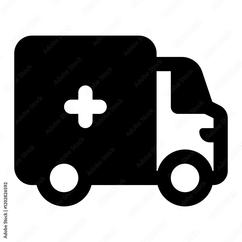 Ambulance Simple Glyph Icon. Single icon, glyph vector icon Ambulance Simple Glyph Icon. Single icon, glyph vector icon