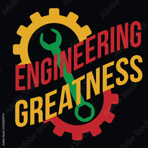 Engineering Greatness. This design feature the red, green and gold for black history. This design is focused on Engineers.