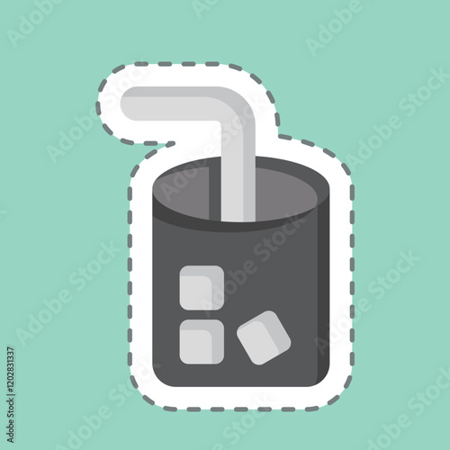 Sticker line cut Drink. related to Travel symbol. design editable photo