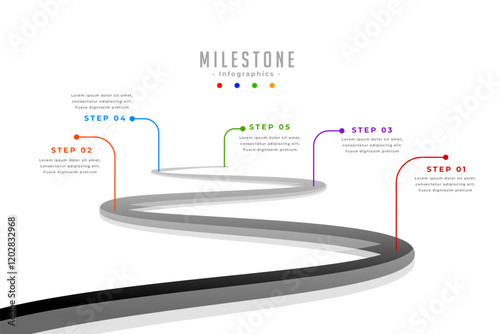 milestone roadmap diagram template with workflow process