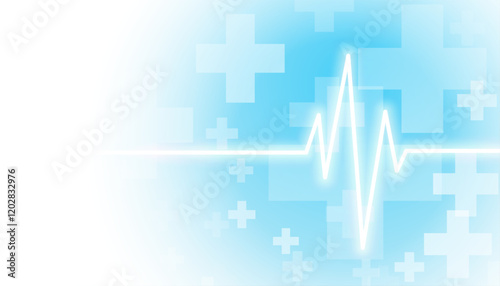 health care and service background with shiny cardiograph for research