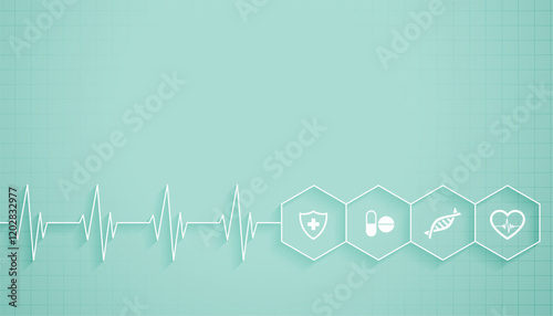cardio and genetic research medical background with text space