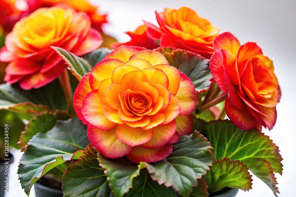 Stunning Begonia Blooms: High-Resolution Macro Photography of Brightly Colored Flowers Stunning Begonia Blooms: High-Resolution Macro Photography of Brightly Colored Flowers