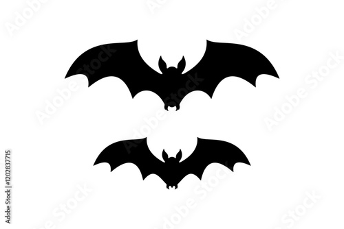 halloween bat vector, flat vector illustration silhouette isolated on white background	