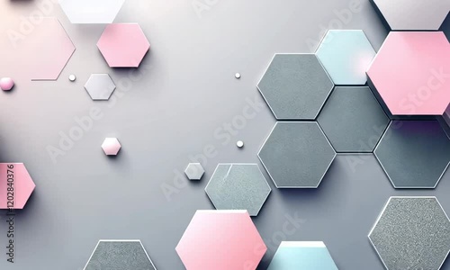 Futuristic Hexagonal 3D Pattern, Seamless Vector Illustration for Technology or Business Design