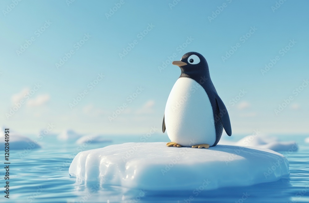 Obraz premium Penguin on Ice Floe