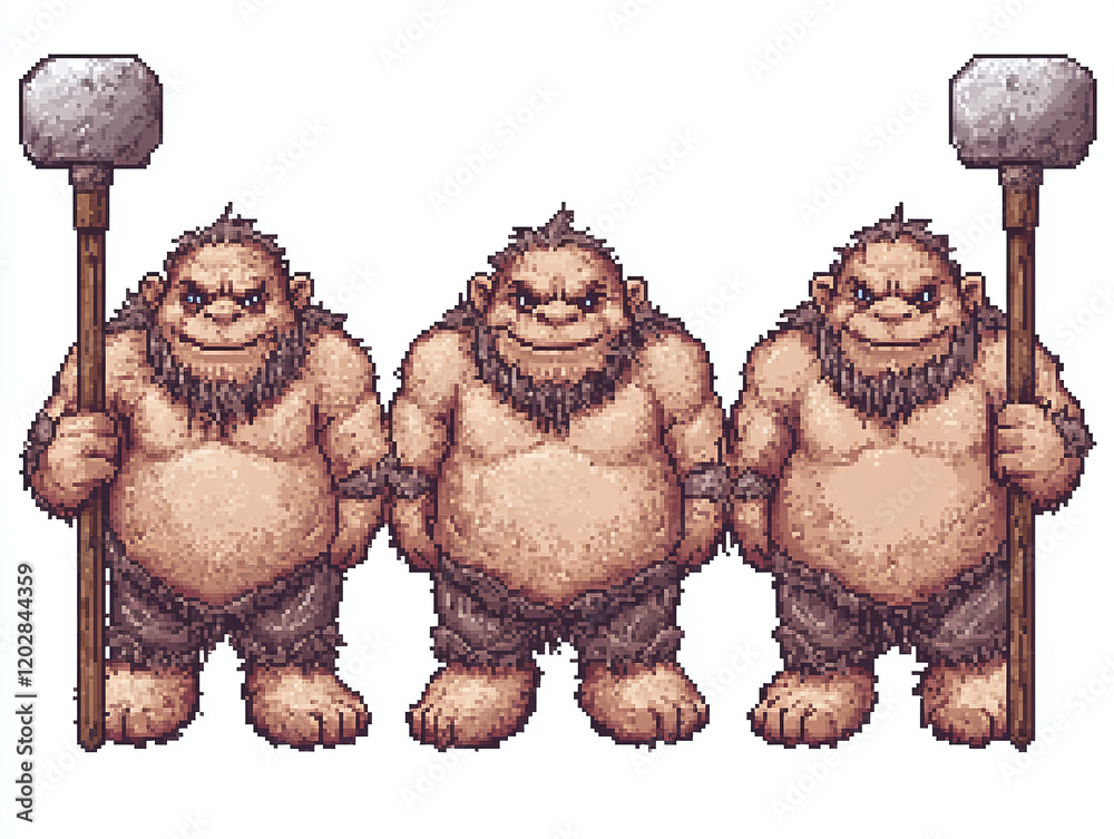 Fototapeta premium Pixelated Fantasy Warriors