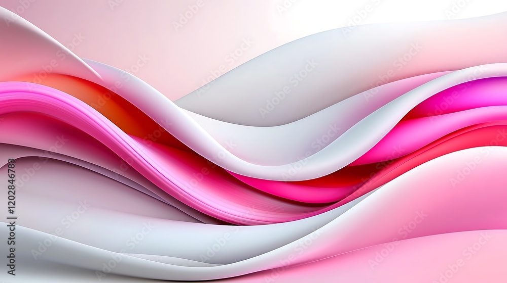 Fototapeta premium Abstract Pink and White Wave Background Design