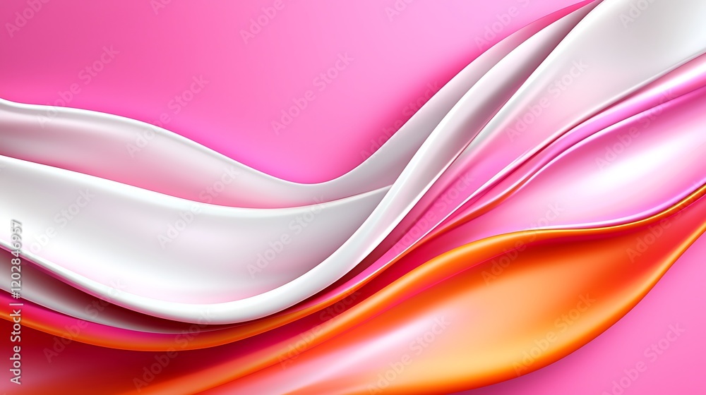 Naklejka premium Abstract Pink Orange White Fluid Wave Background