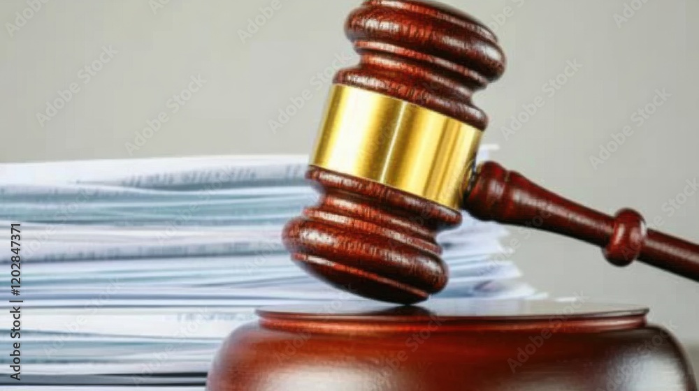 Close-up of a gavel resting on a wooden desk with legal documents, symbolizing law changes and judicial decisions in the legal system. Close-up of a gavel resting on a wooden desk with legal documents, symbolizing law changes and judicial decisions in the legal system.
