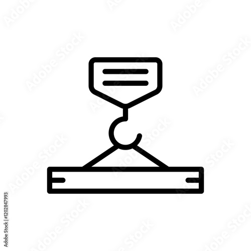 crane hook icon line vector design
