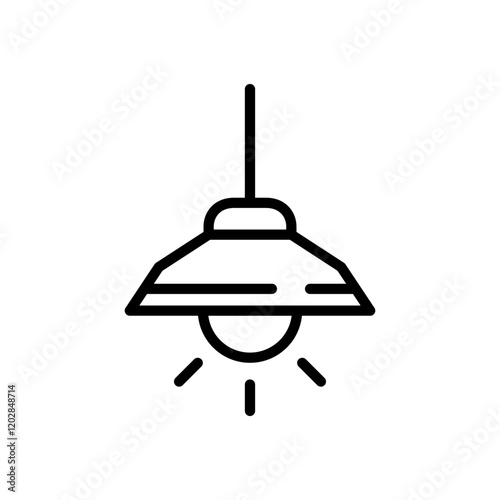 hanging lamp icon line design