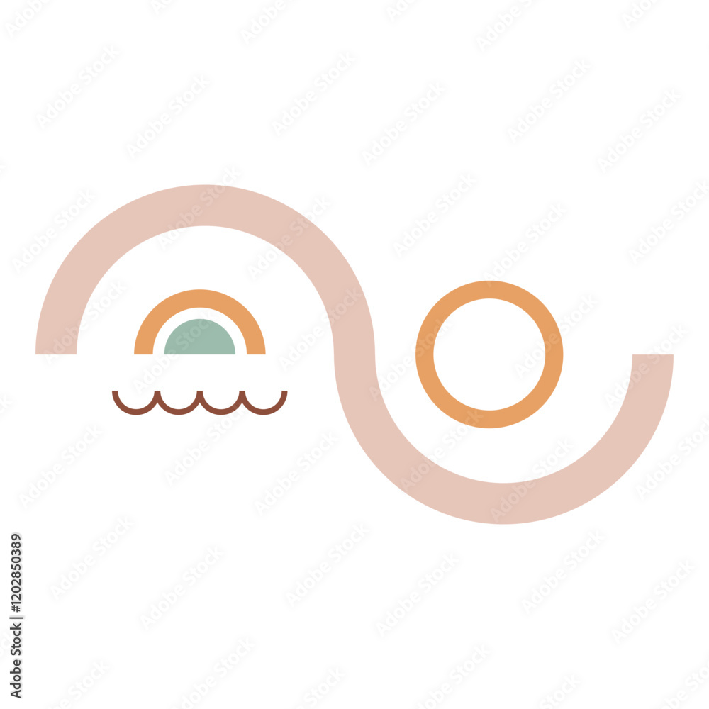 Fototapeta premium Boho abstract Geometric shapes