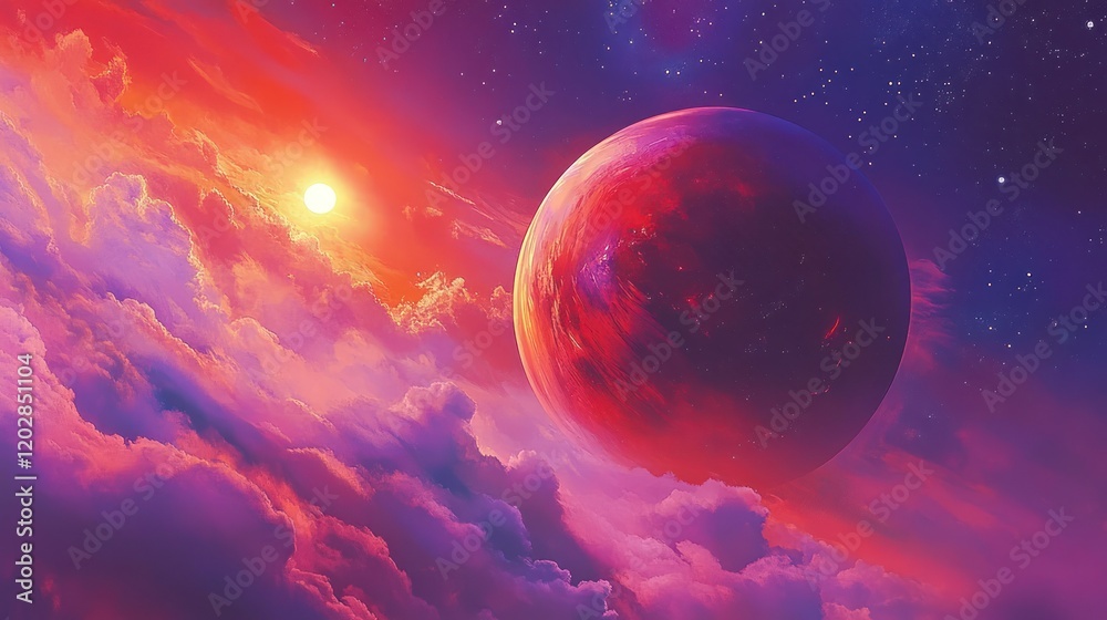 A Red Planet Rising in a Cosmic Sky A Red Planet Rising in a Cosmic Sky