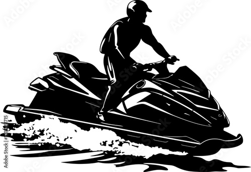 jetski with rider silhouette 