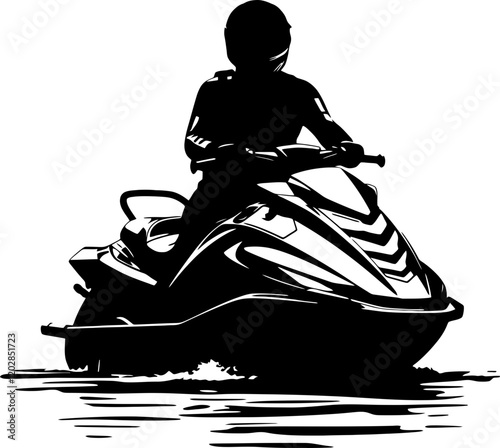 jetski with rider silhouette 