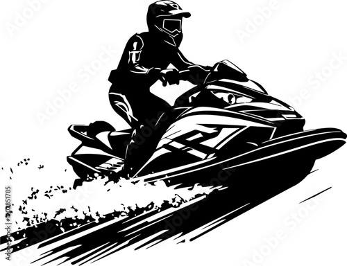 jetski with rider silhouette 