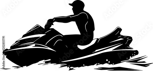 jetski with rider silhouette 