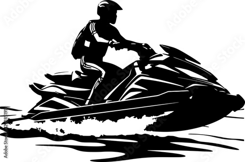 jetski with rider silhouette 