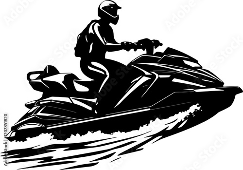 jetski with rider silhouette 