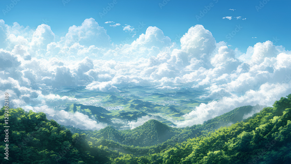 Fototapeta premium Breathtaking Cloud-Kissed Mountain Landscapes