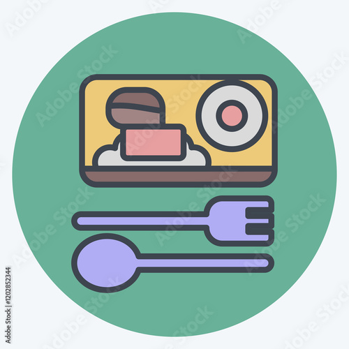 Icon Meal. related to Travel symbol. color mate style. design editable