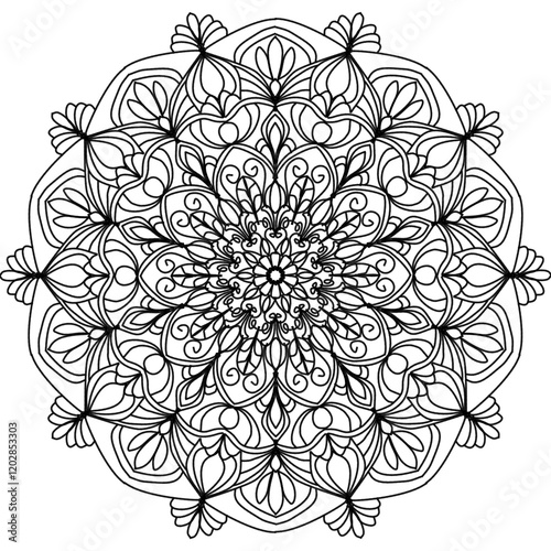 mandala design , relaxing and easy mandala art for tattoo design, vector mandala design4 photo