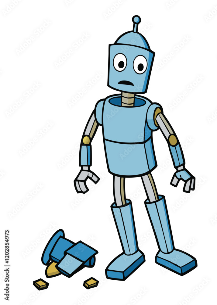 Fototapeta premium robot with a sign