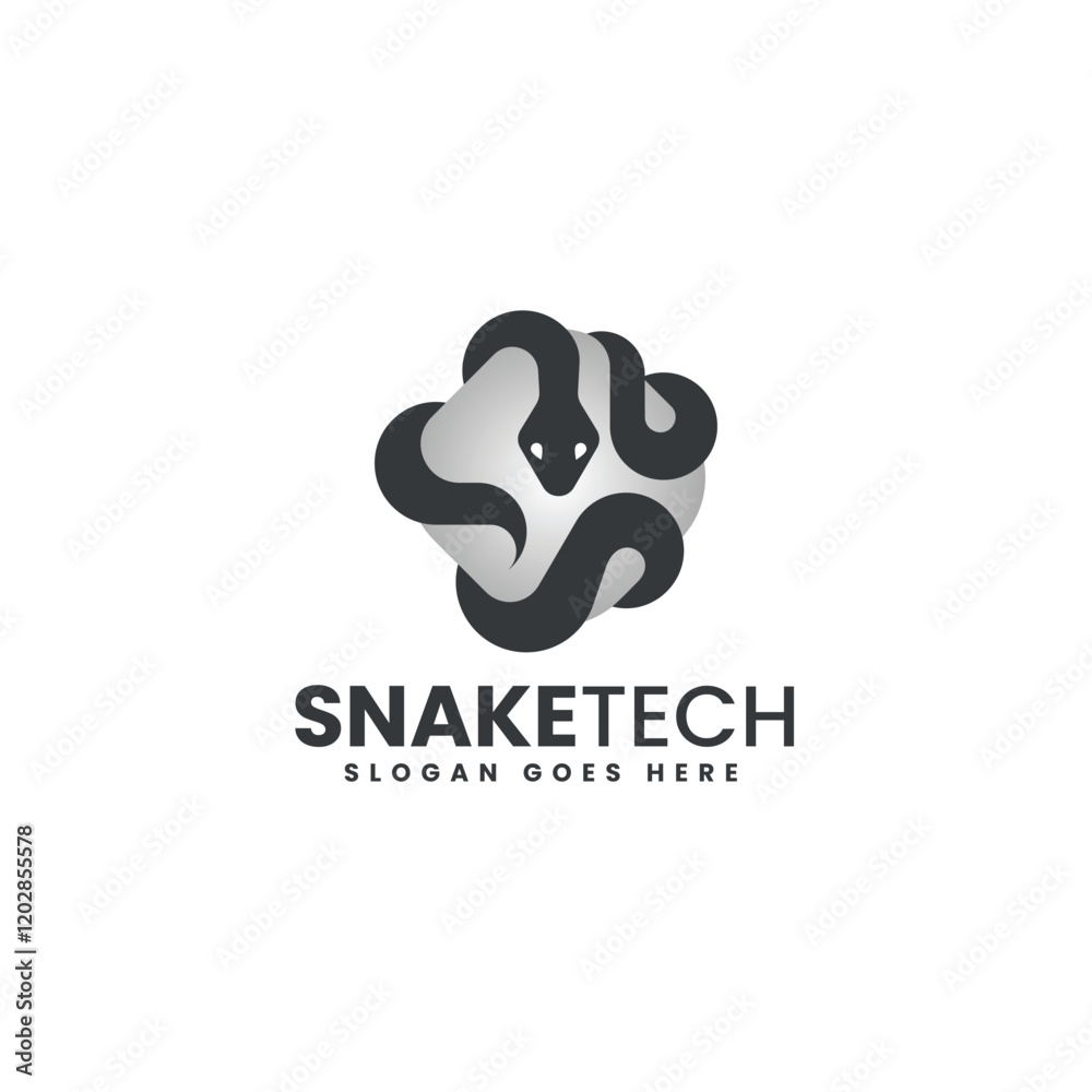 Obraz premium Snake Tech Gradient Colorful Logo