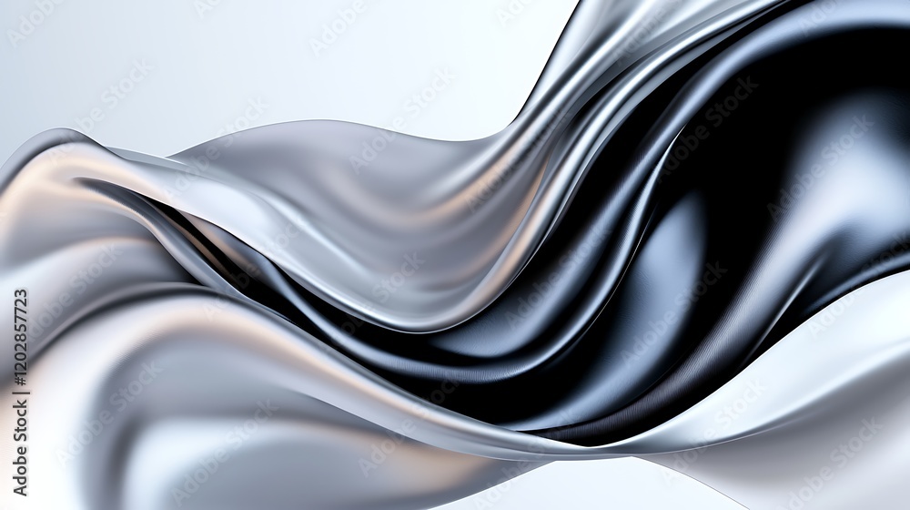 Abstract Flowing Metallic Fabric Background Abstract Flowing Metallic Fabric Background