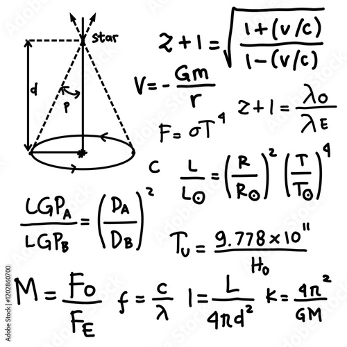 astronomy doodle formula