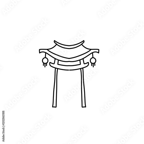 chinese gate line icon