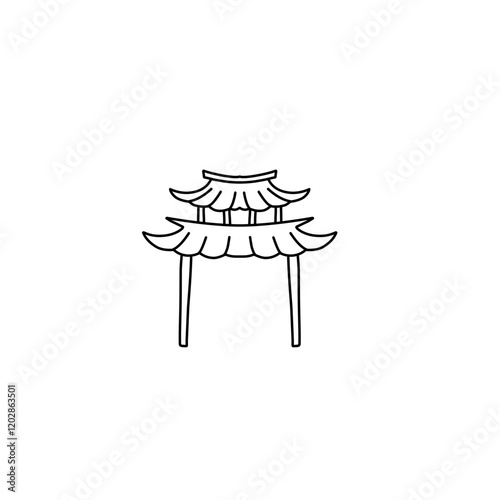chinese gate line icon