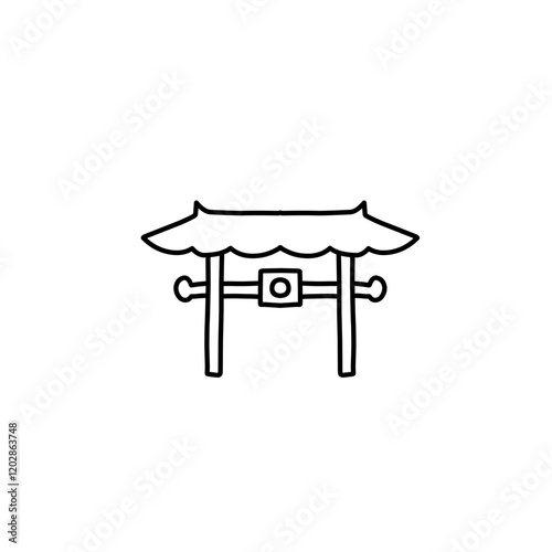 chinese gate line icon