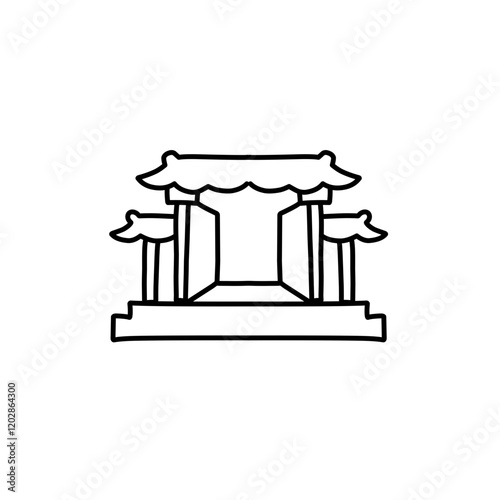 chinese gate line icon