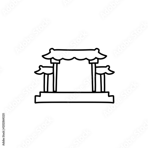 chinese gate line icon