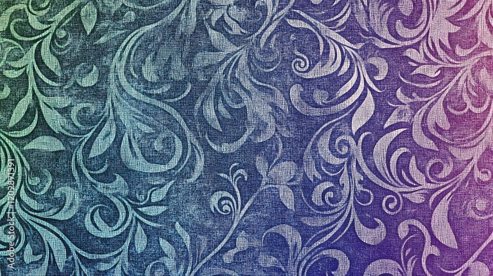Abstract Floral Design on Textured Fabric Background Abstract Floral Design on Textured Fabric Background